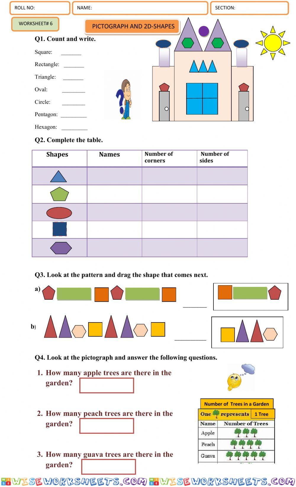 2d shapes and pictograph