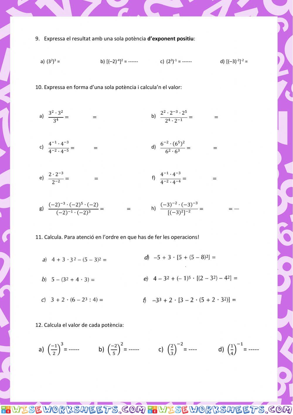 worksheet