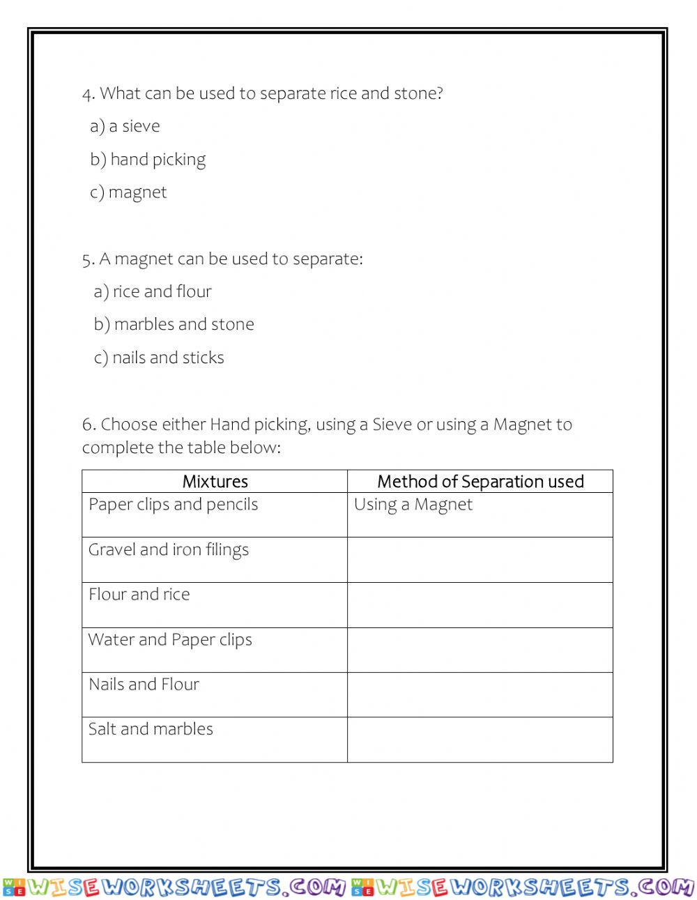 worksheet