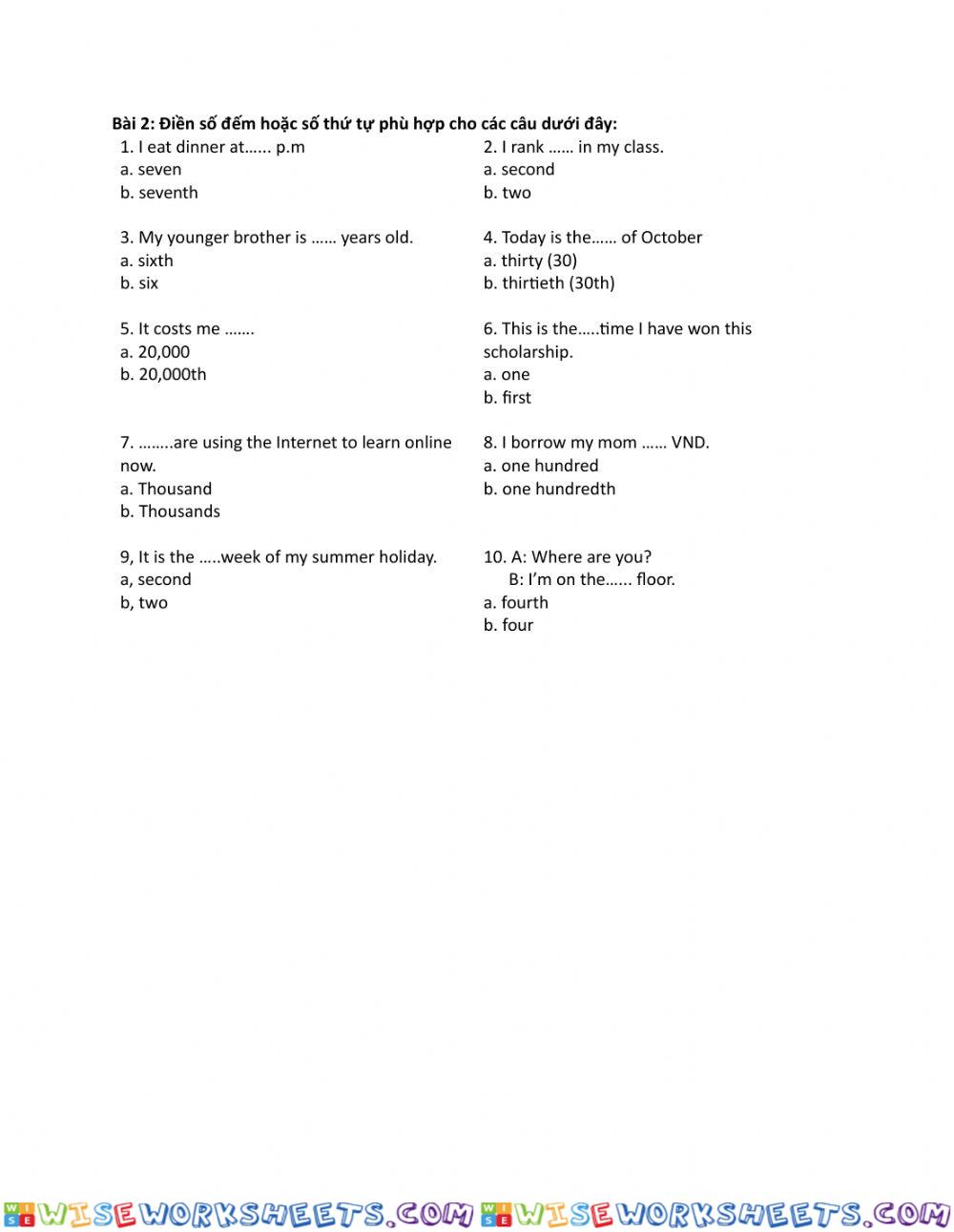 worksheet