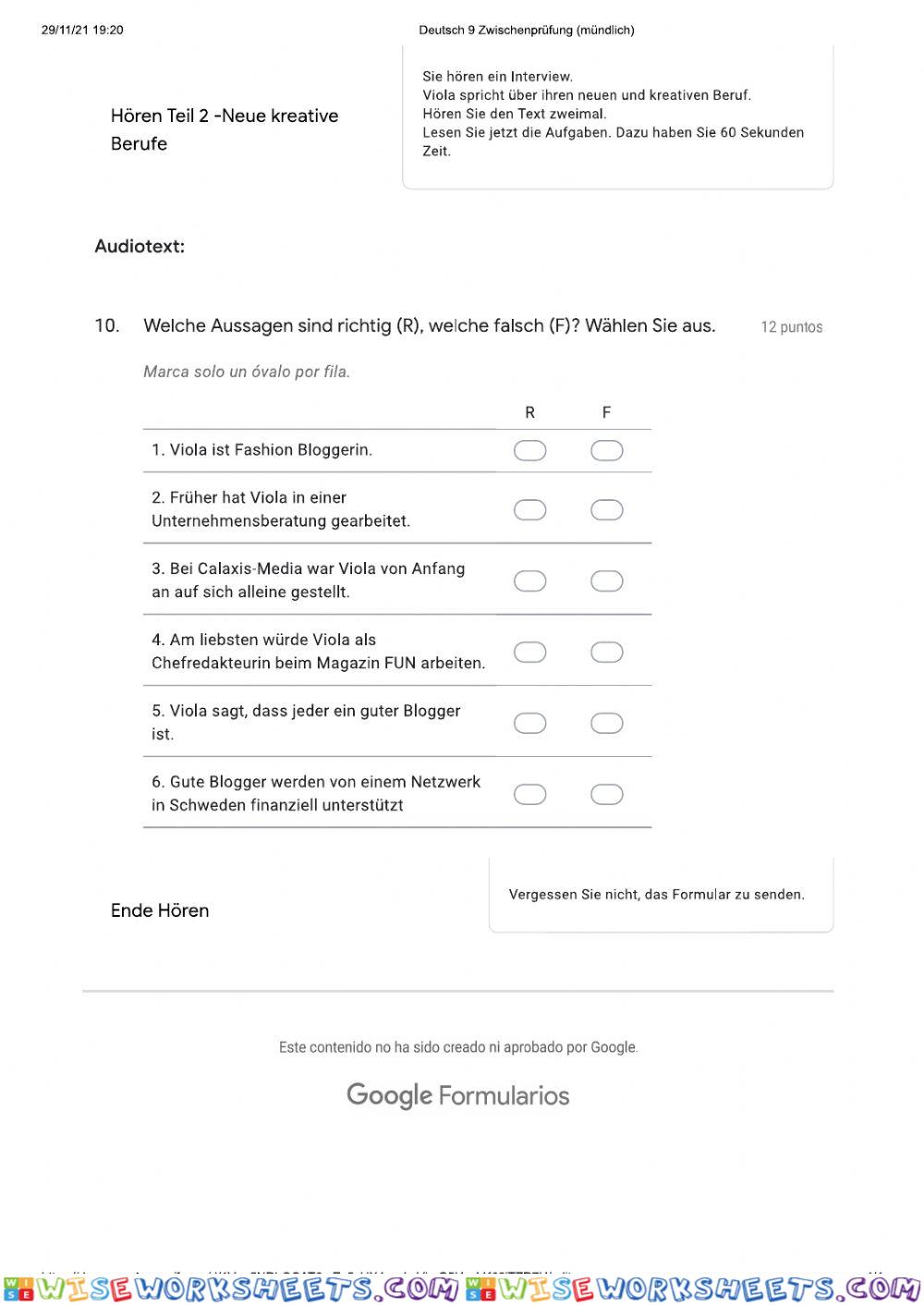 worksheet