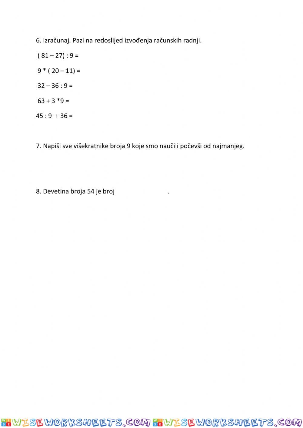 worksheet