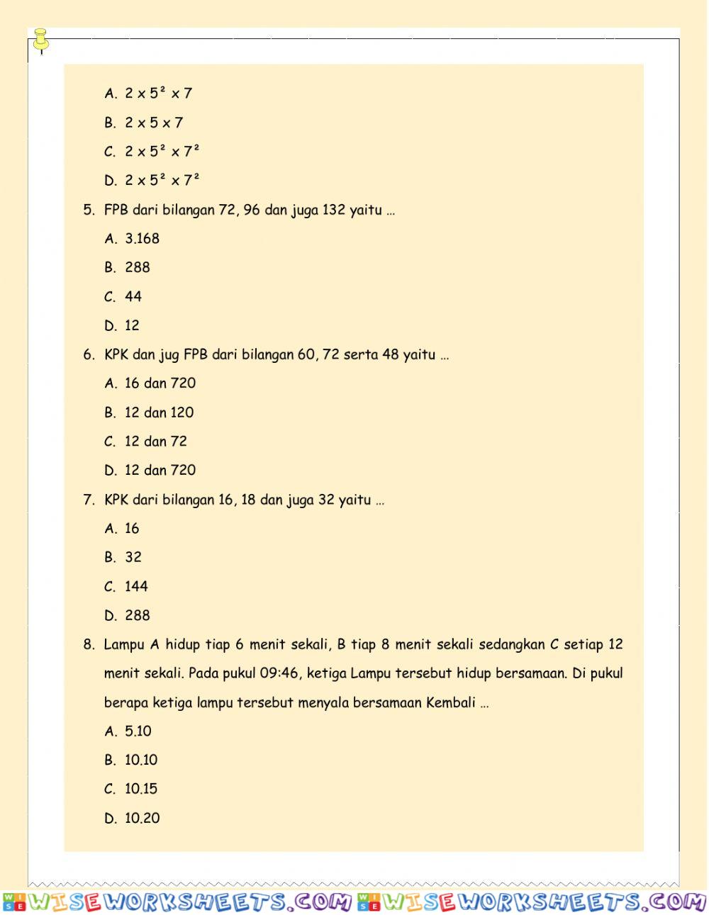 worksheet