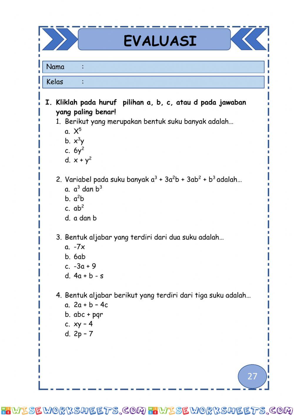 worksheet