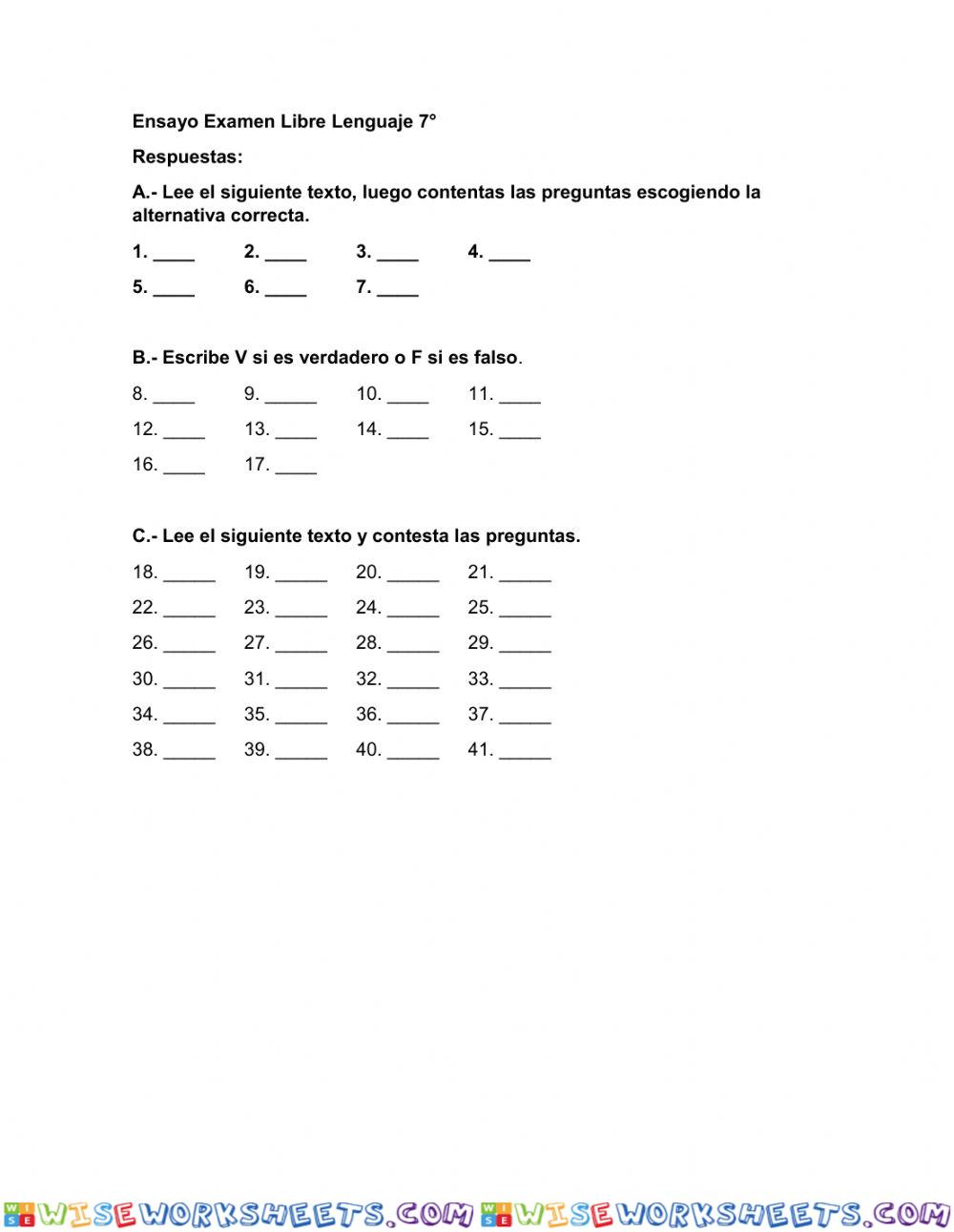 ENSAYO LENGUAJE 7°