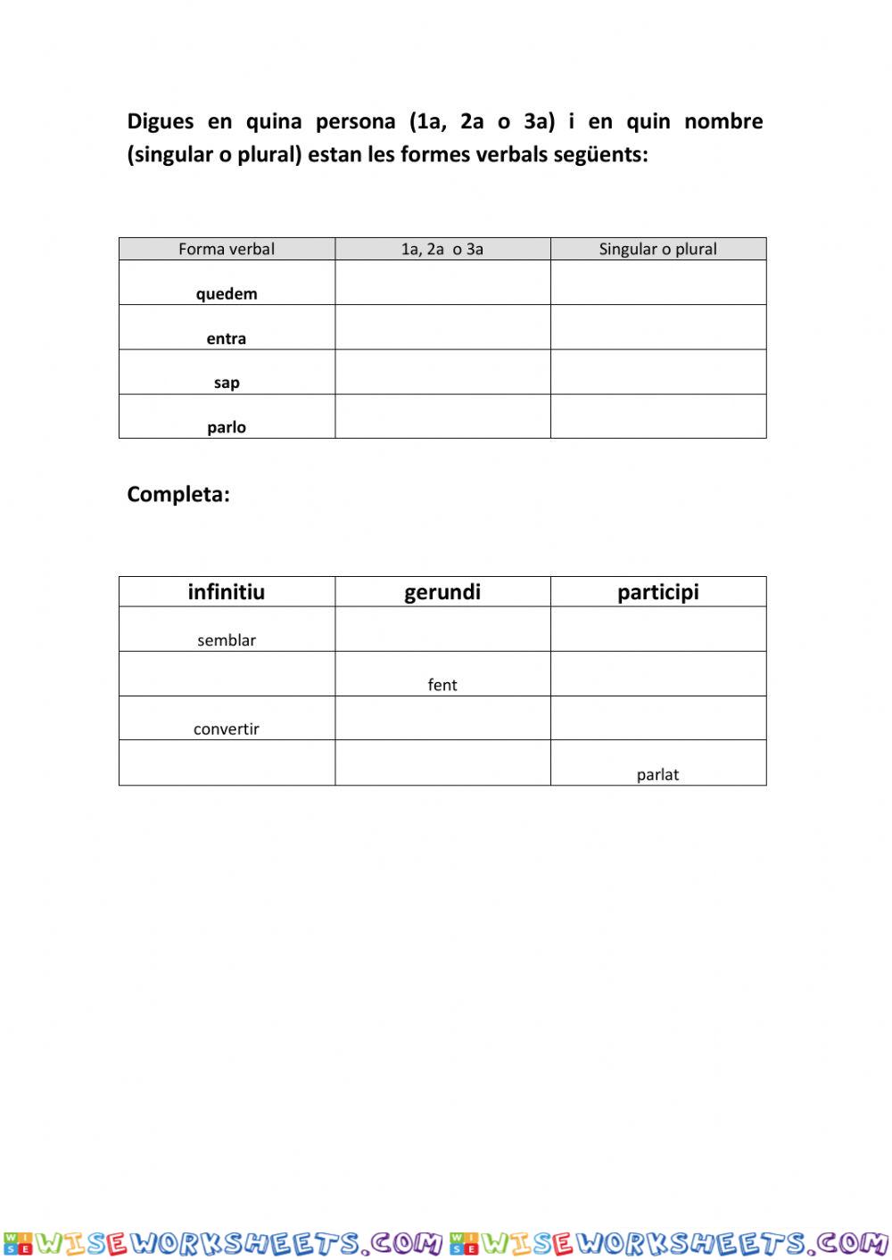 worksheet