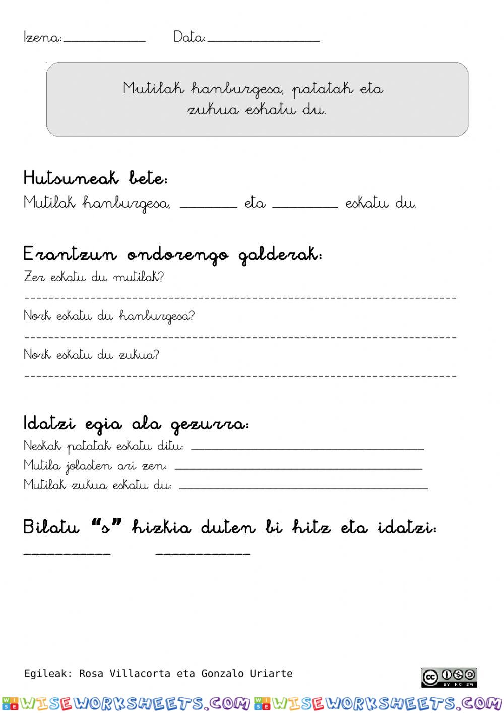 worksheet