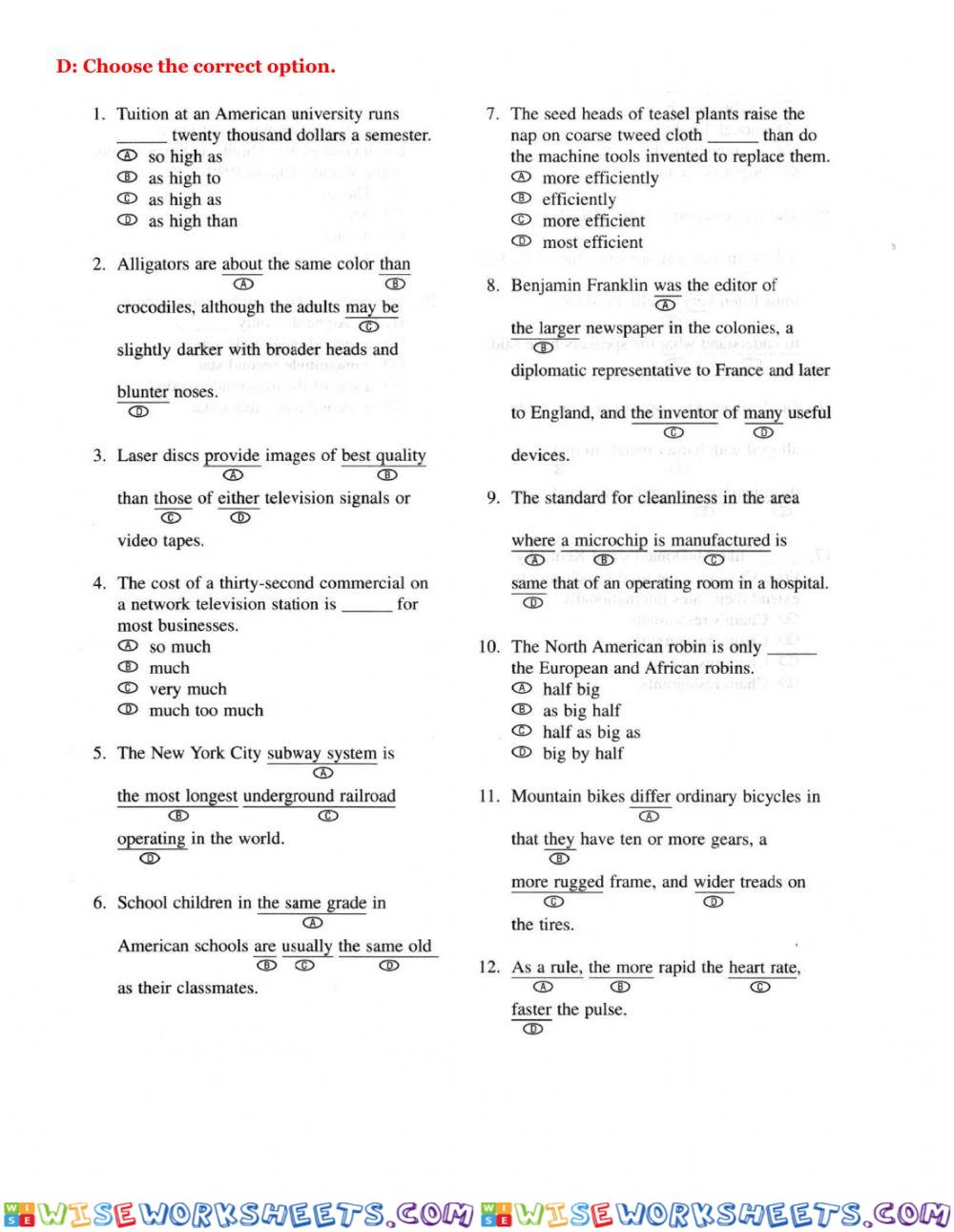 worksheet