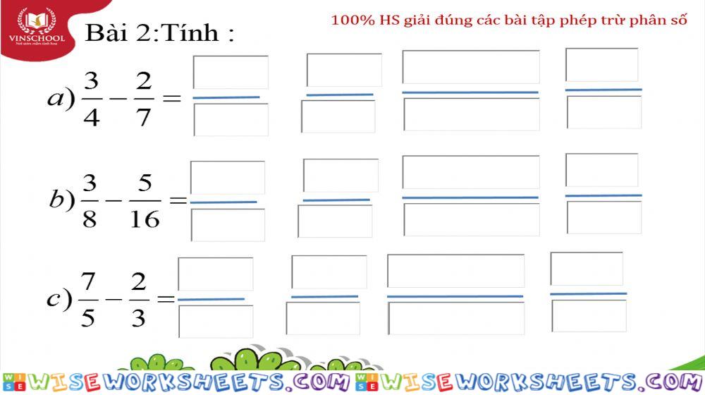 Phép trừ phân số