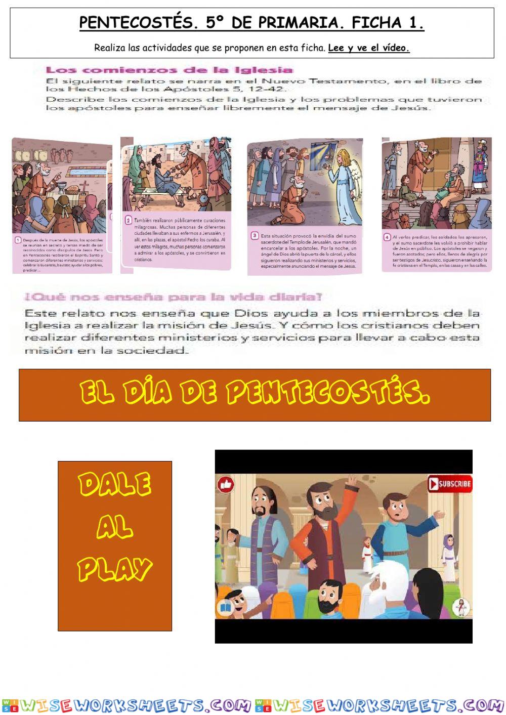 Pentecostés.5º de primaria.Al-Ándalus