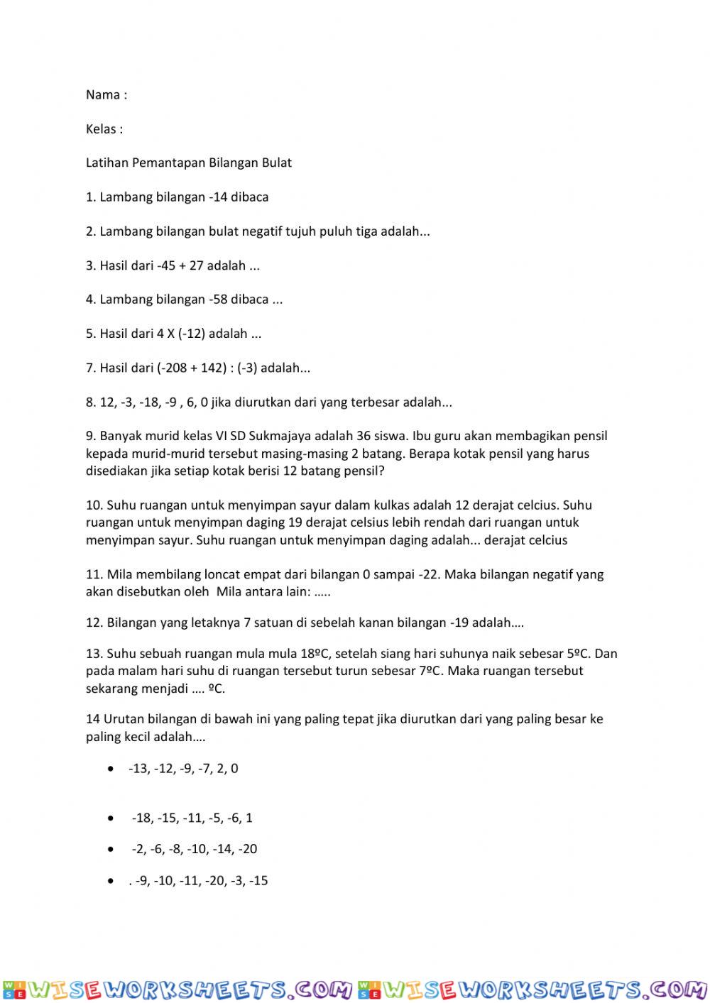 worksheet