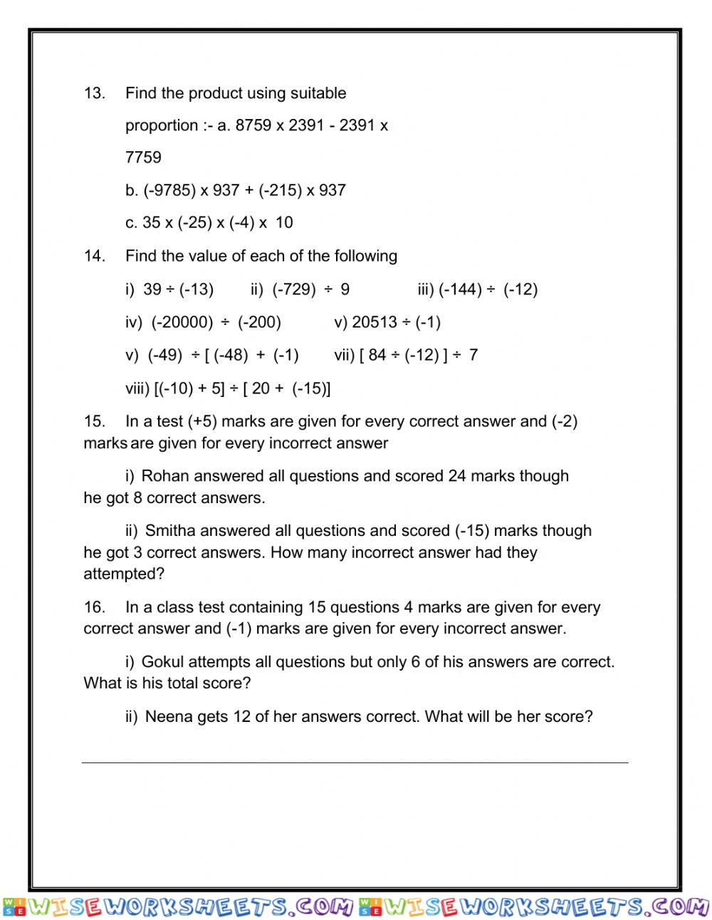 worksheet