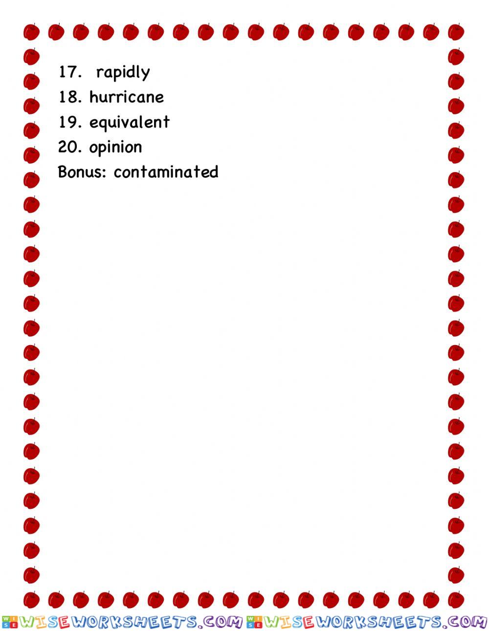 worksheet