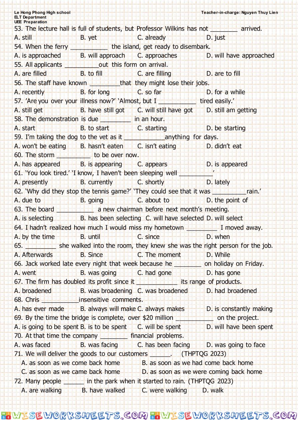 worksheet