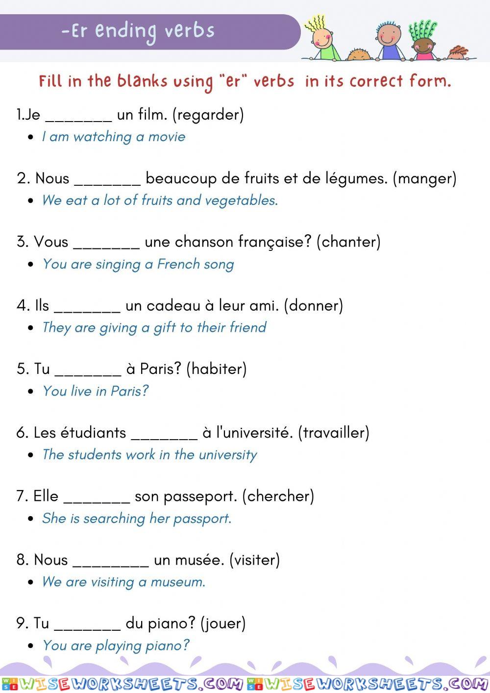 Er verbs in French