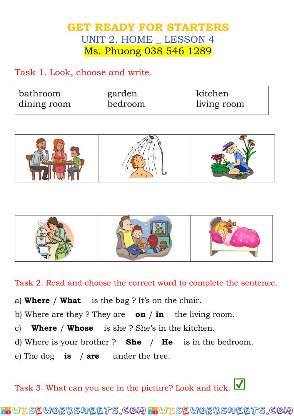 Get ready for starters-Unit 2 lesson 4