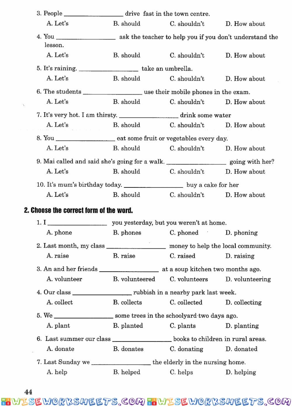 worksheet