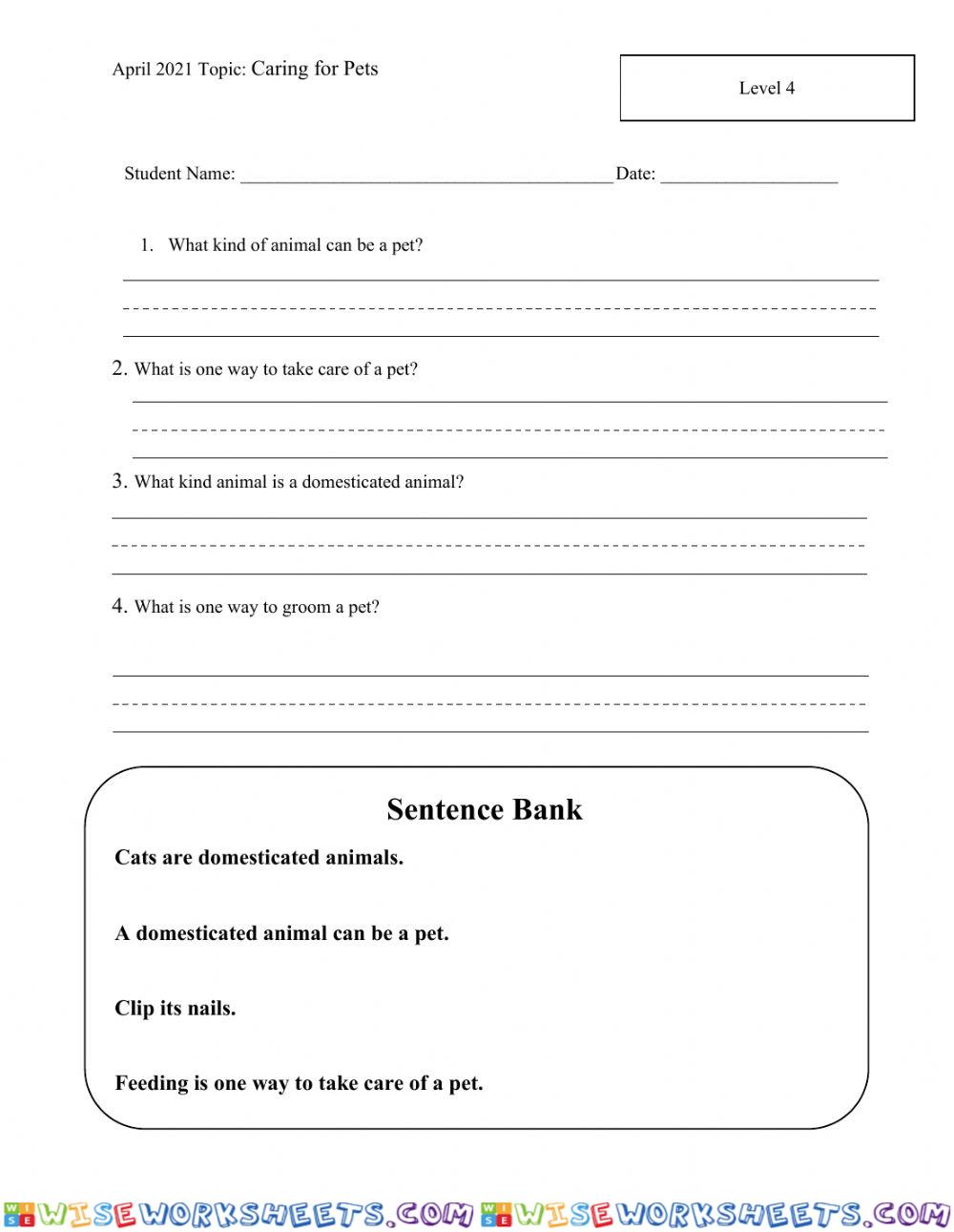 April ELA Assessment 2021 K-2 Level 4