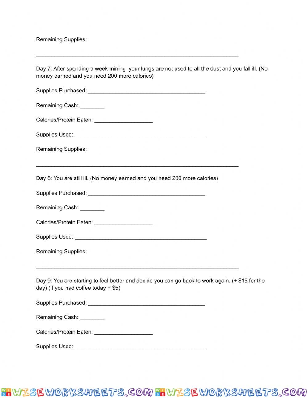 worksheet