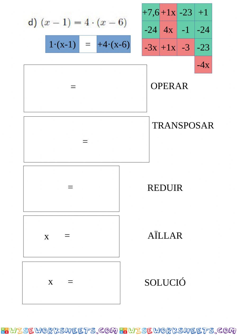 Equacions amb parèntesi