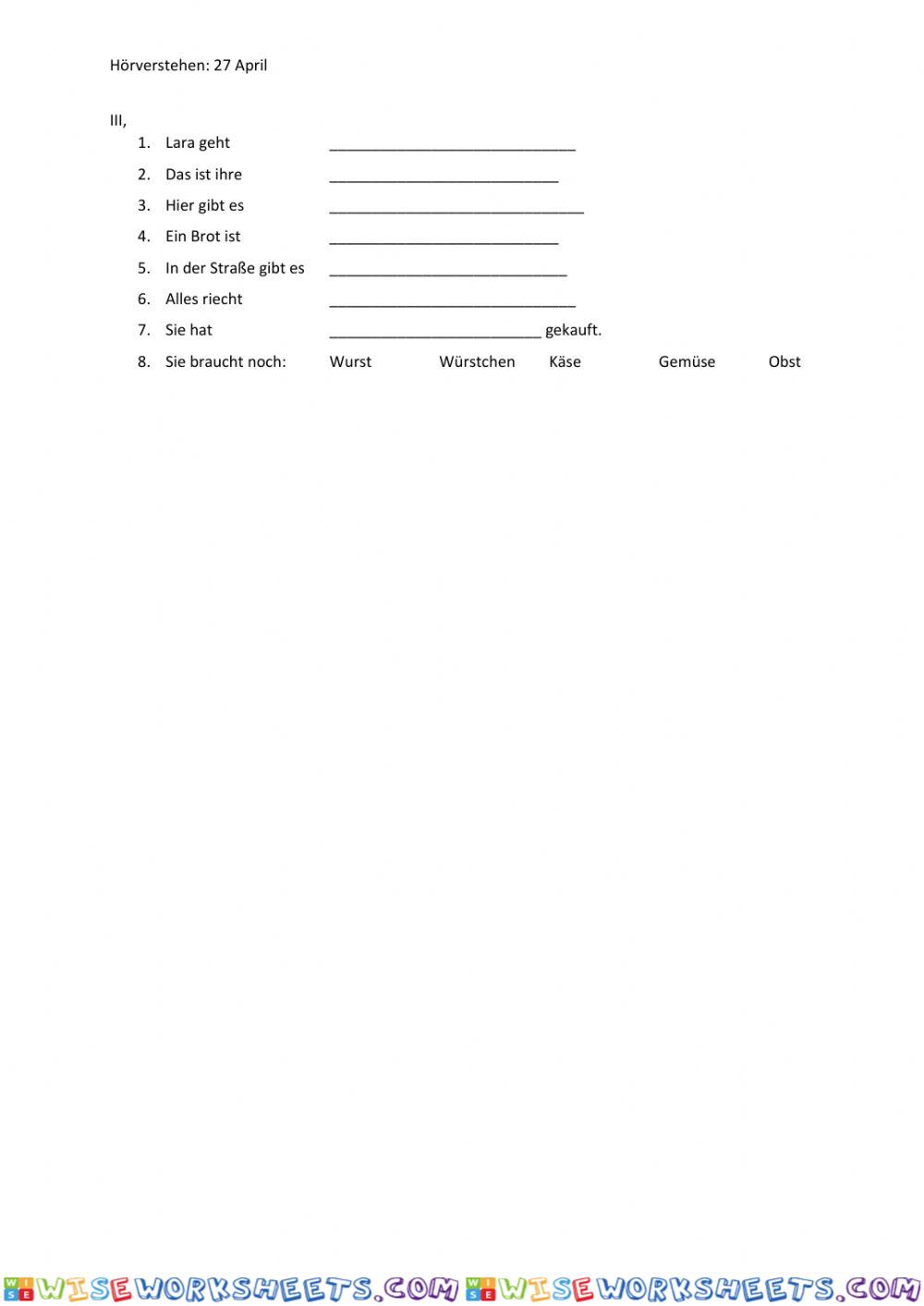 worksheet