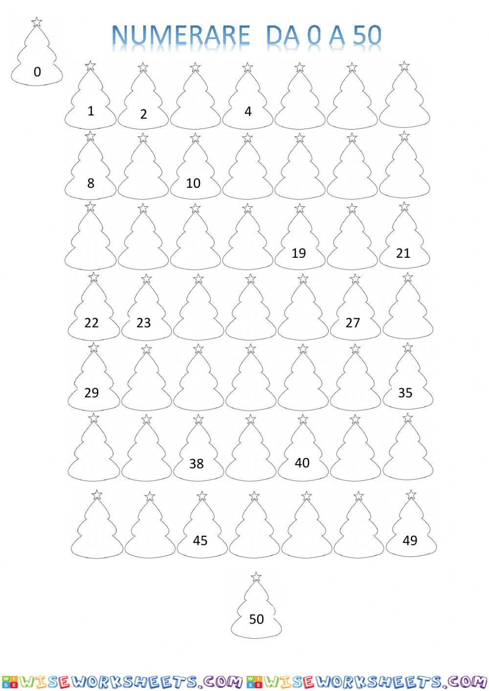 Numerazione da 0 a 50