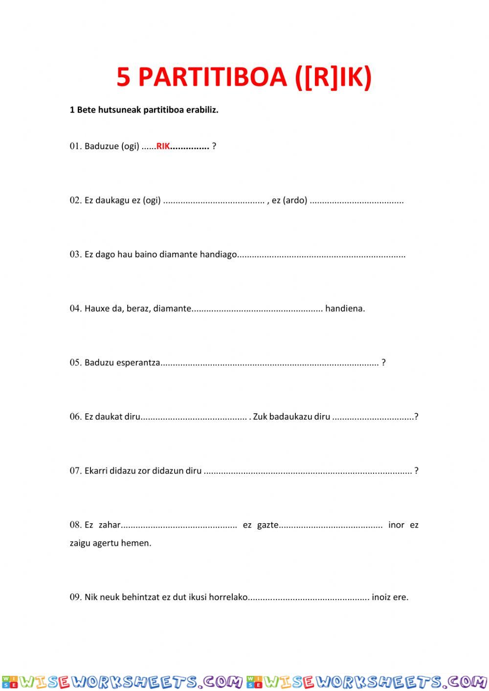 worksheet