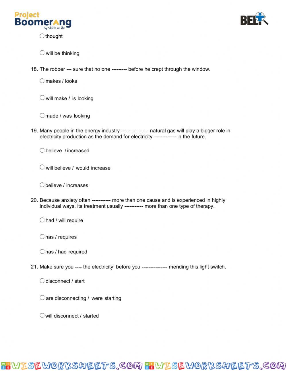worksheet