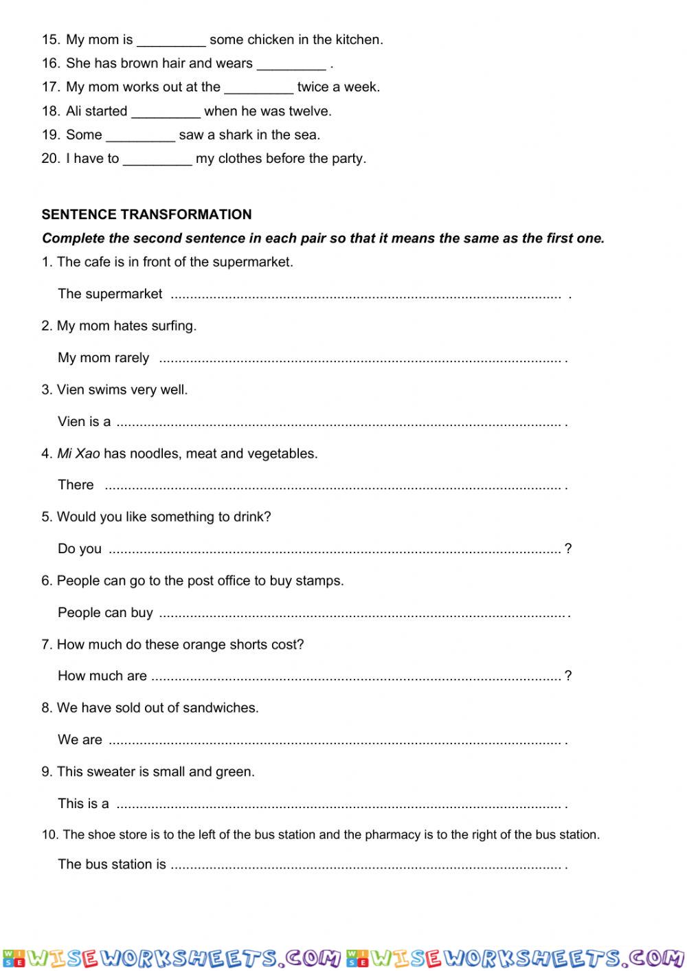 worksheet