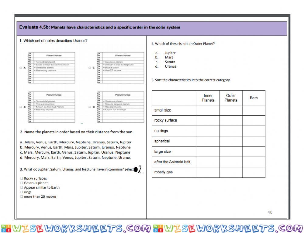worksheet