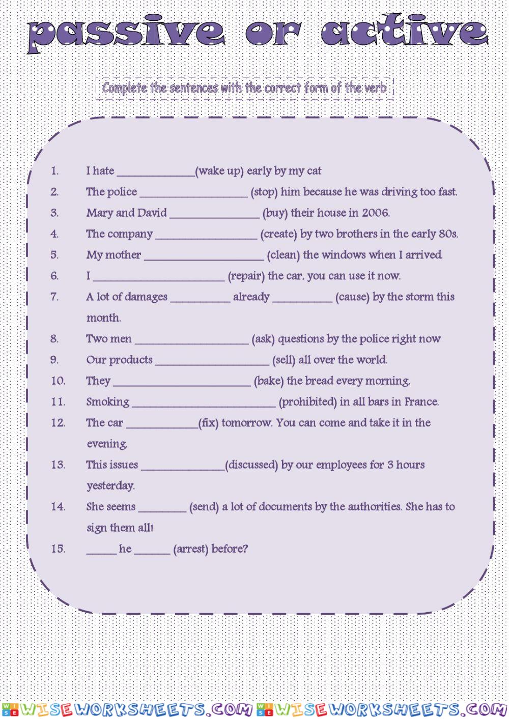 Upper 2 Passive Active Voice