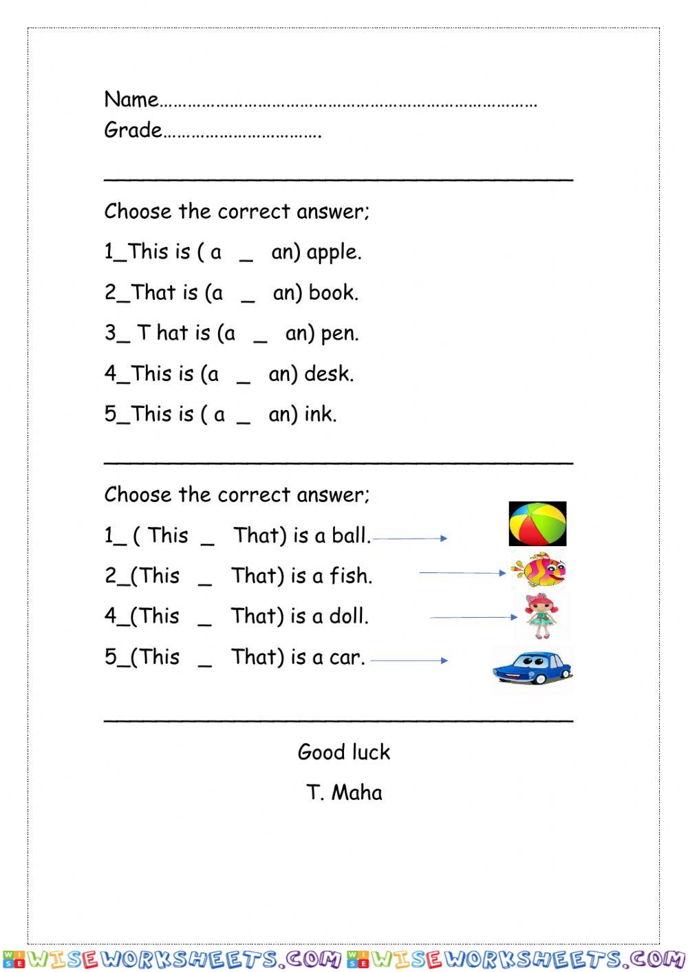 This is ,That is worksheet