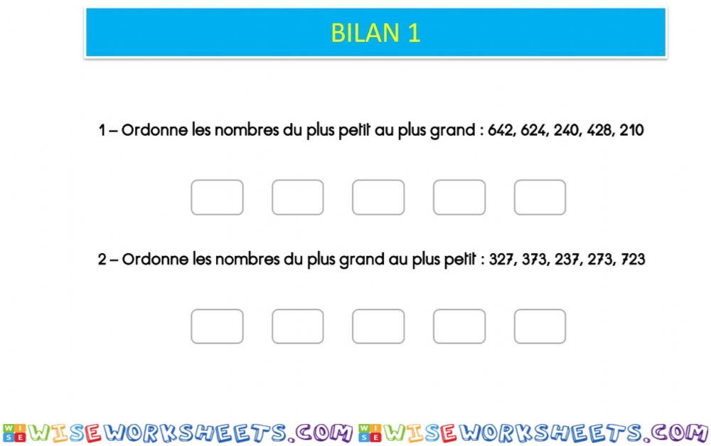 Bilan maths s10