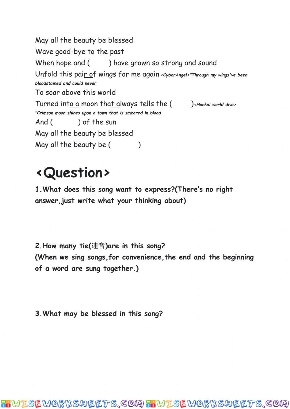 worksheet