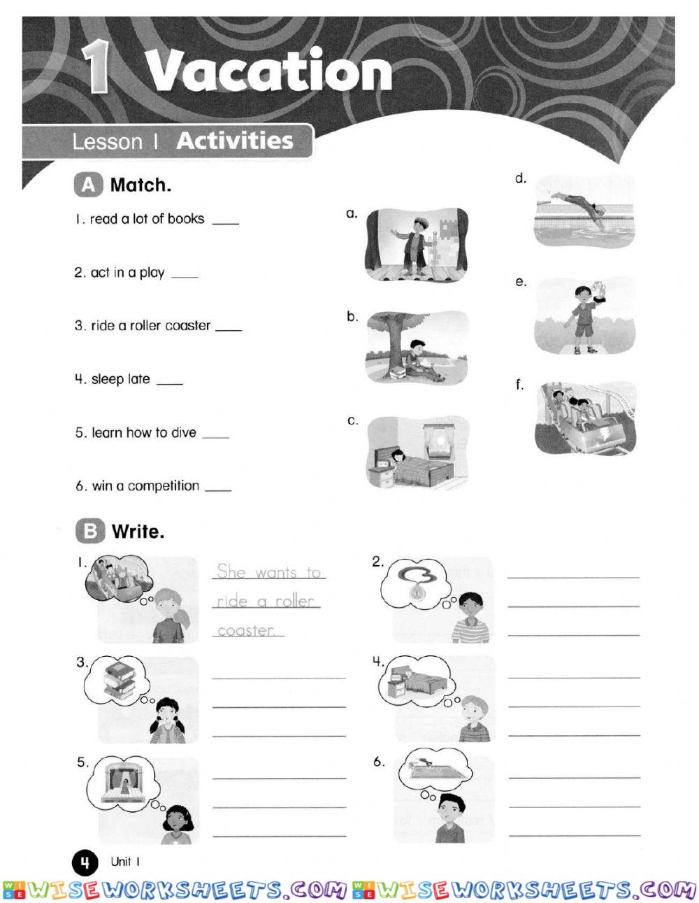 Eu 5 unit 1 lesson 1 activies