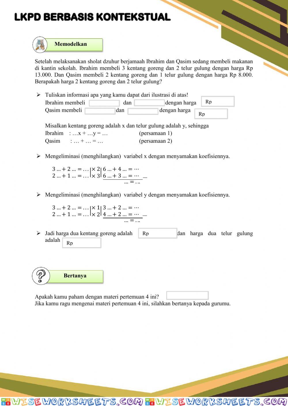 worksheet