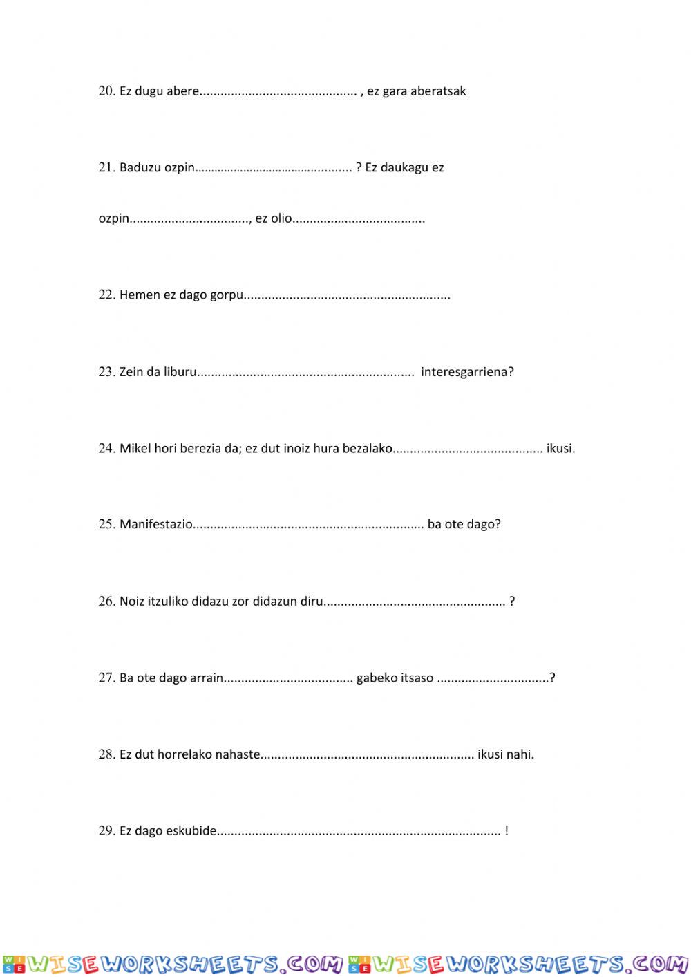 worksheet