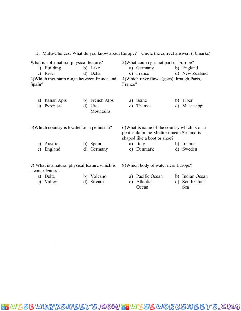 worksheet