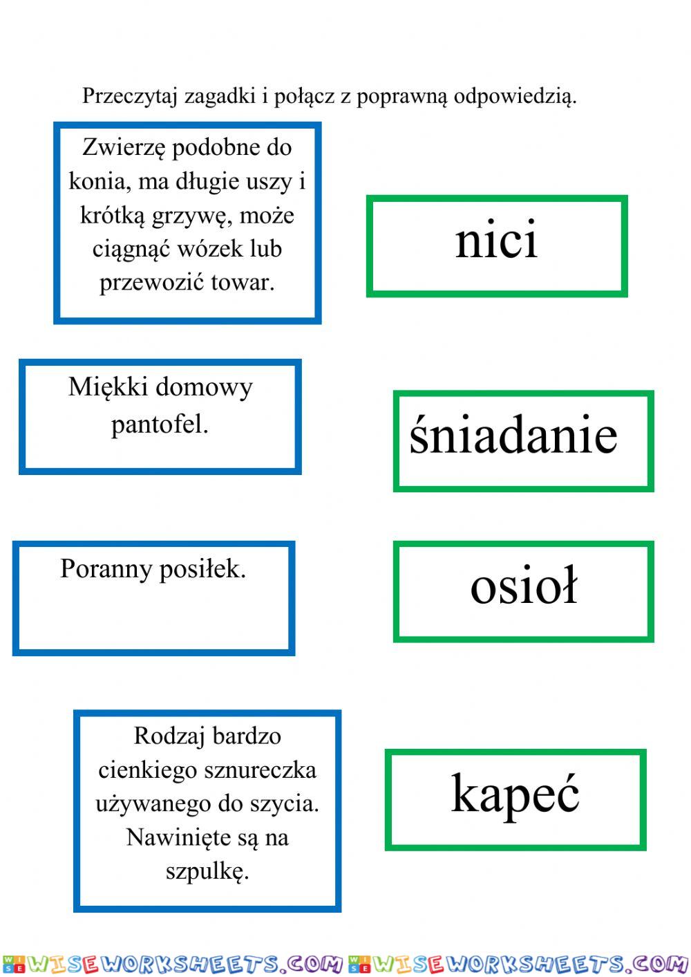 Zagadki ze spółgłoskami miękkimi