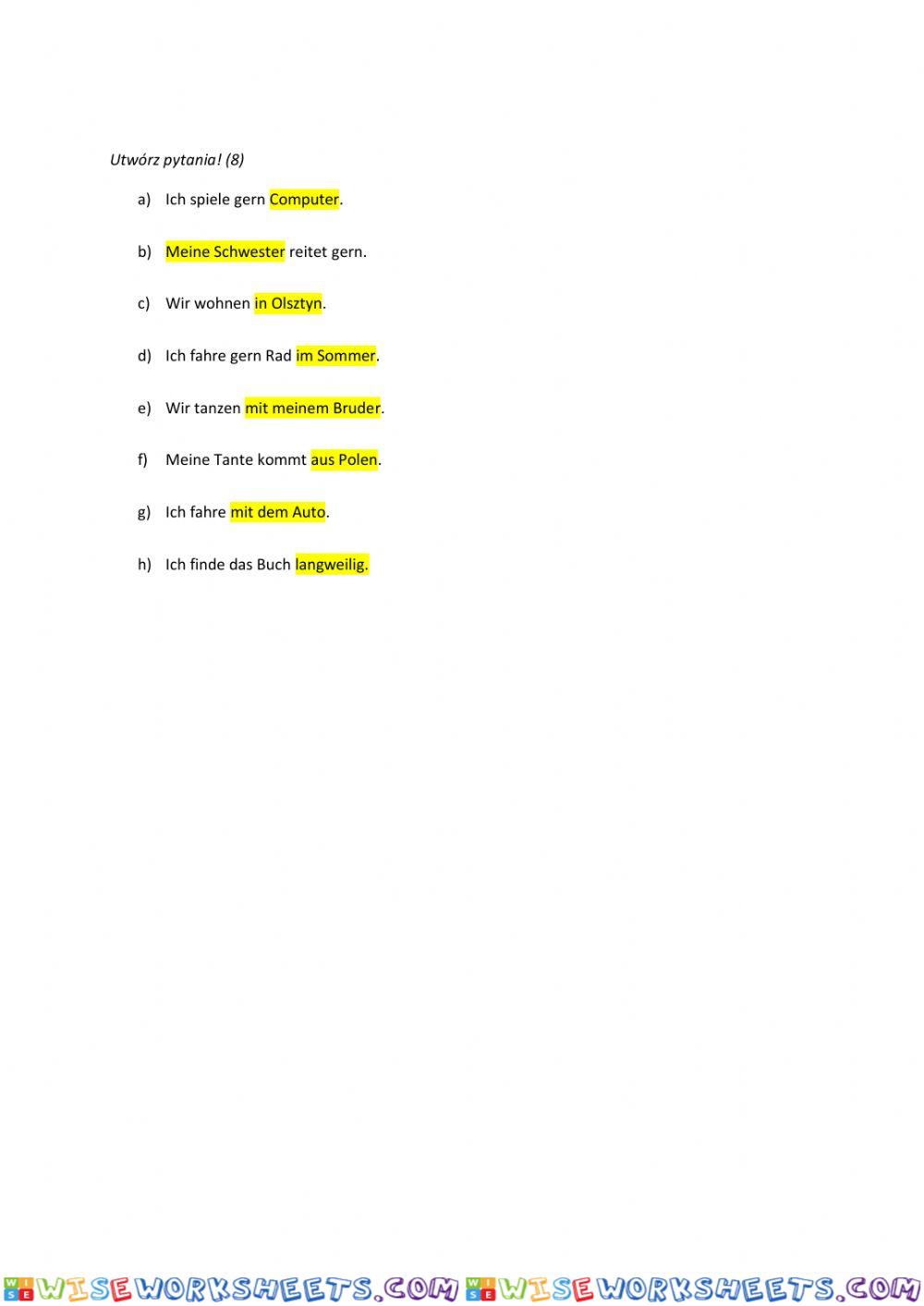 worksheet
