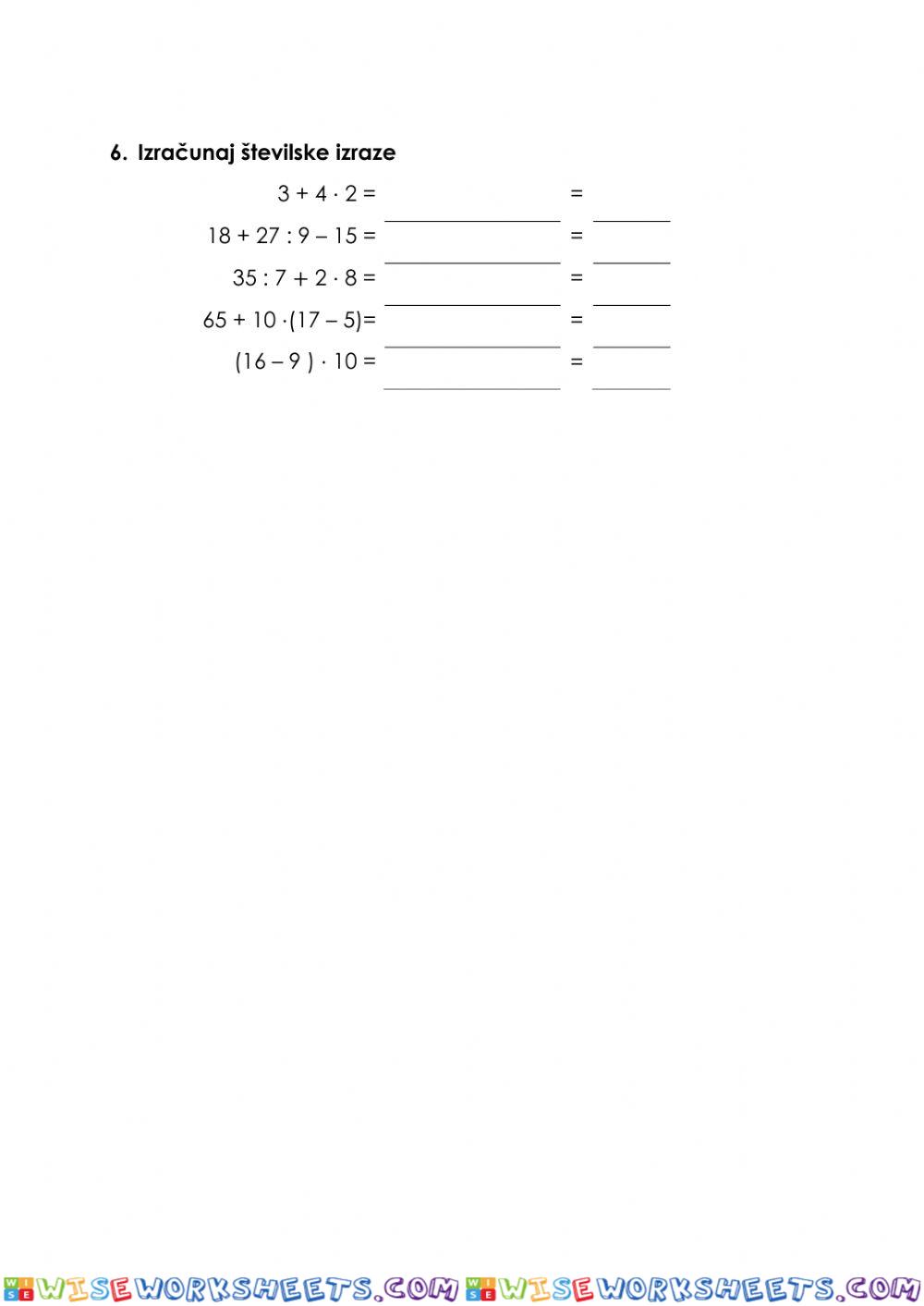 worksheet