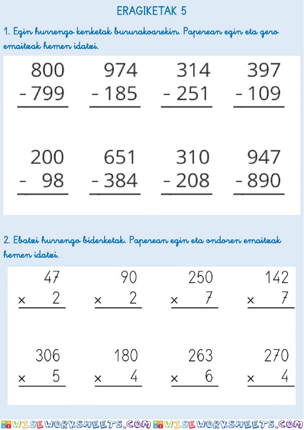 worksheet