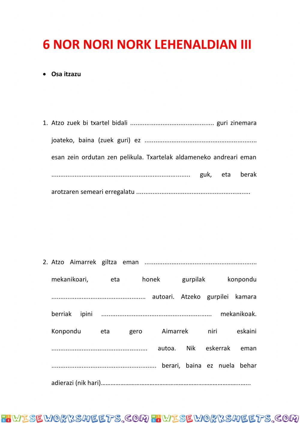 worksheet