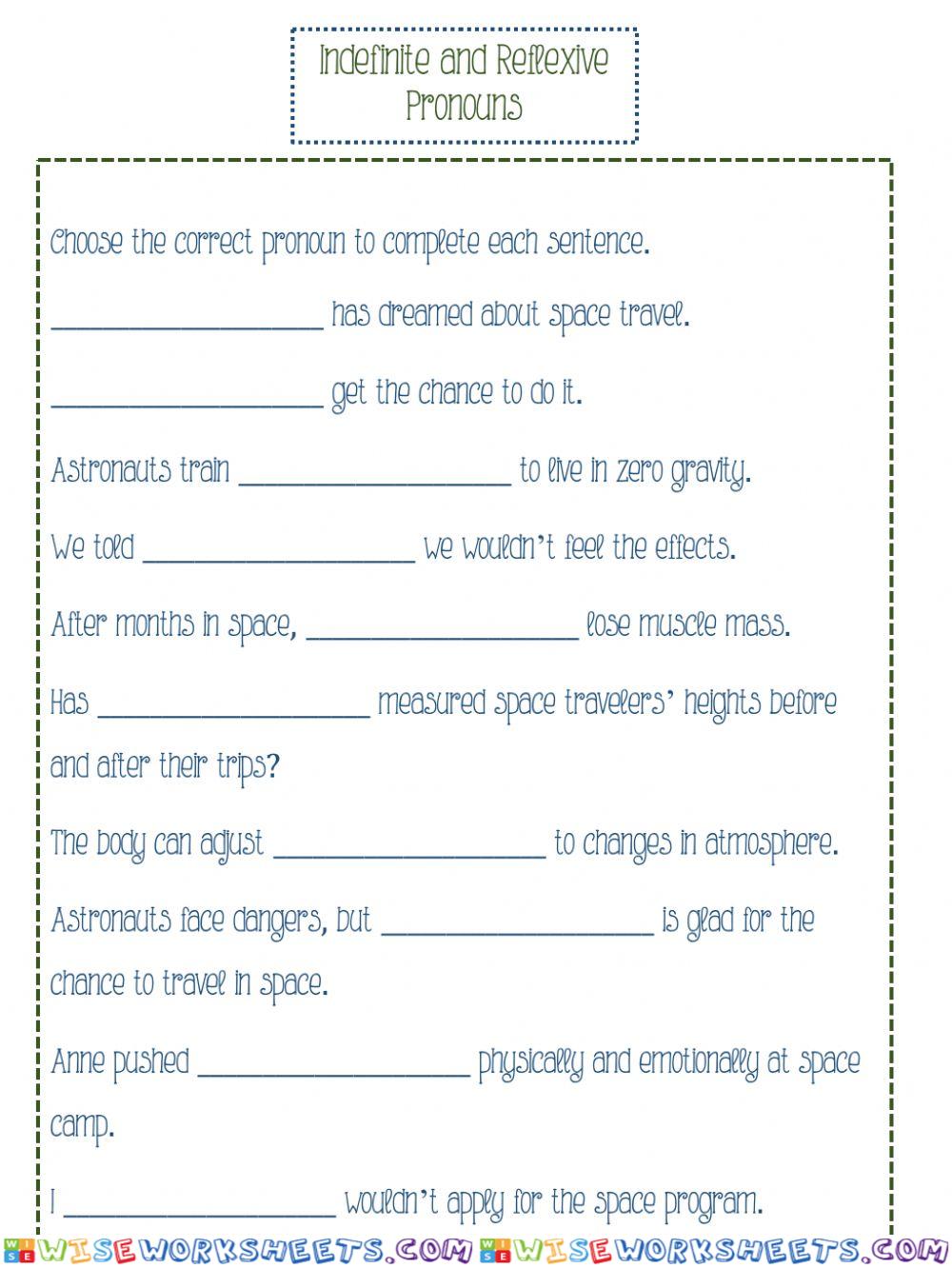 Indefinite and Reflexive Pronouns