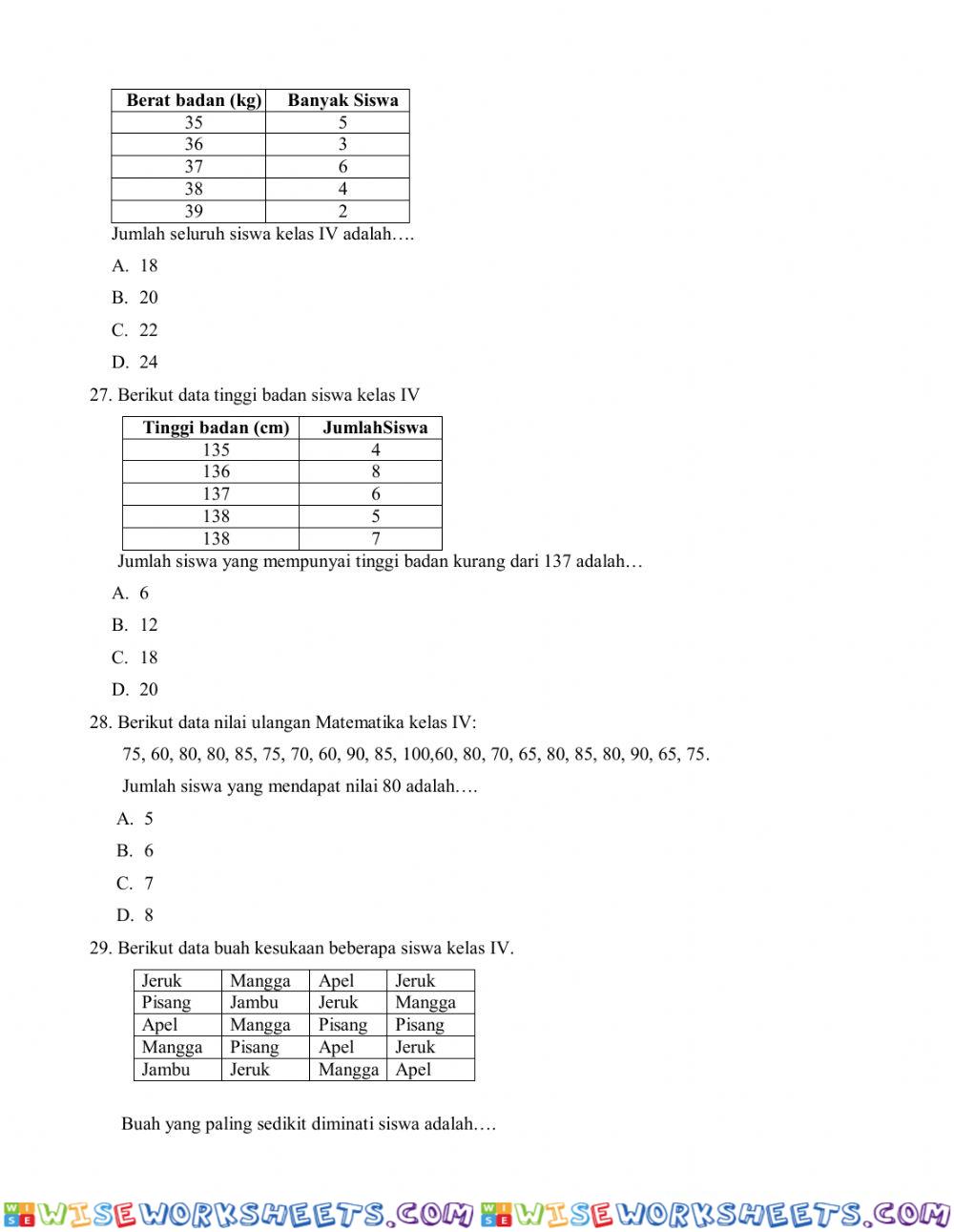 worksheet