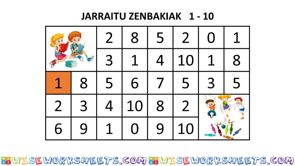 08Jarraitu zenbakiak 1-10