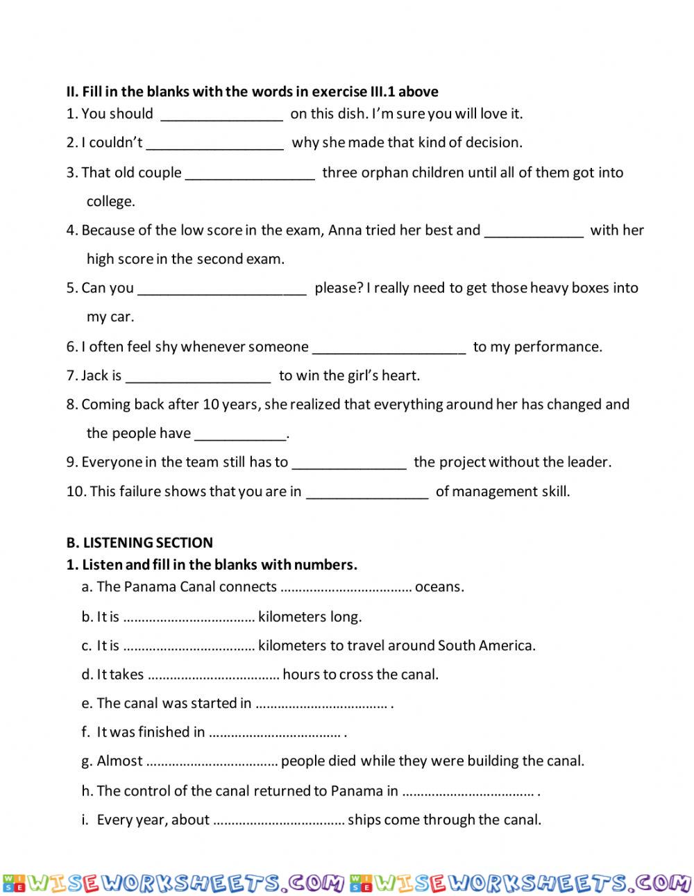 worksheet