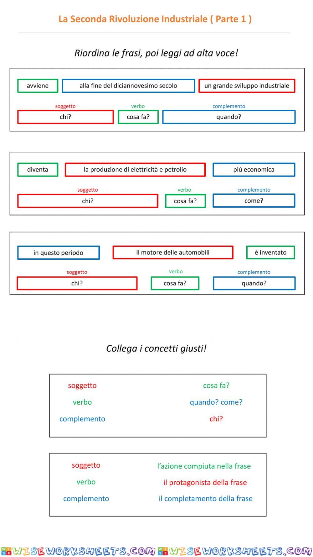 Analisi Logica - Seconda Rivoluzione Industriale