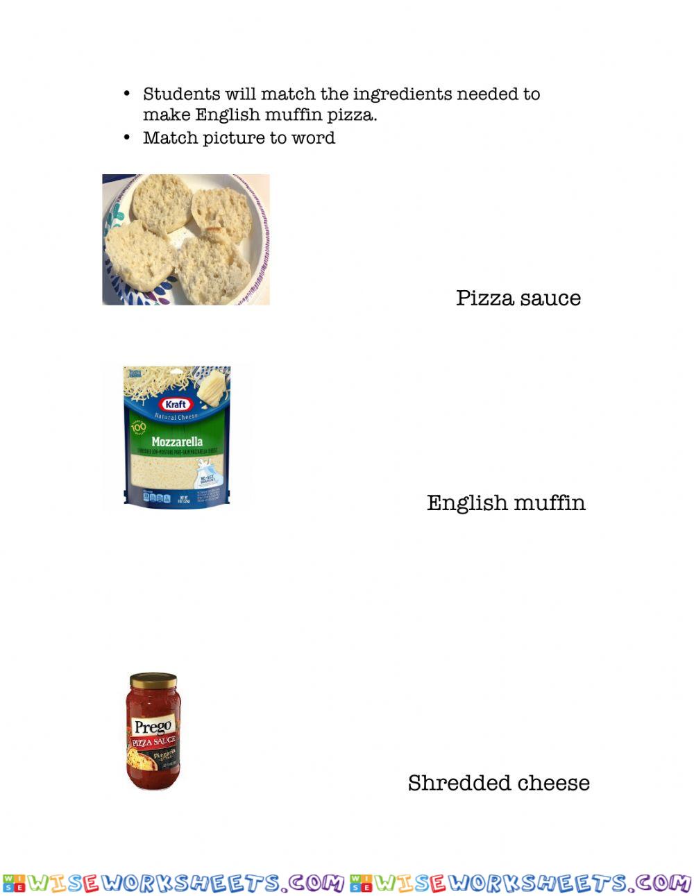 Match ingredients for English Muffin Pizza