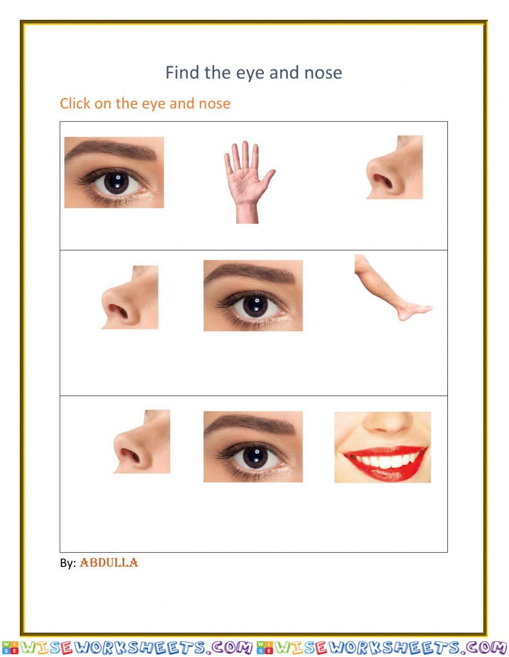 Point eye and nose